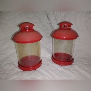 Vintage Weber Lars 1984 Candle Lantern Cast Aluminum Rust Proof Set of 2